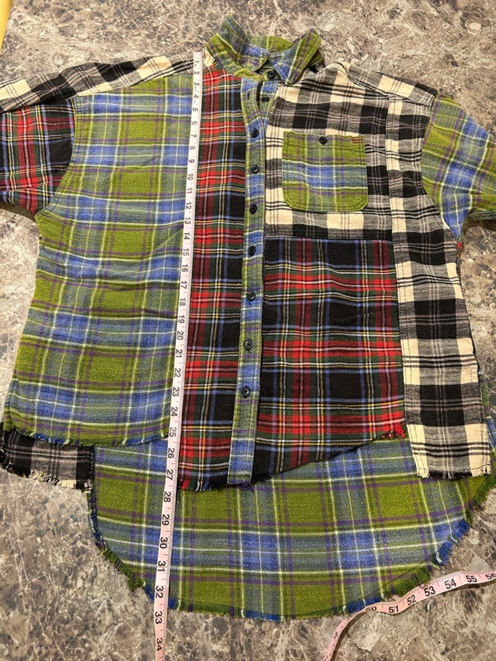 BDG Patchwork Plaid Flannel Button Down Shirt - Picture 9 of 9